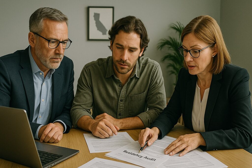 professionals helping during CA residency audit