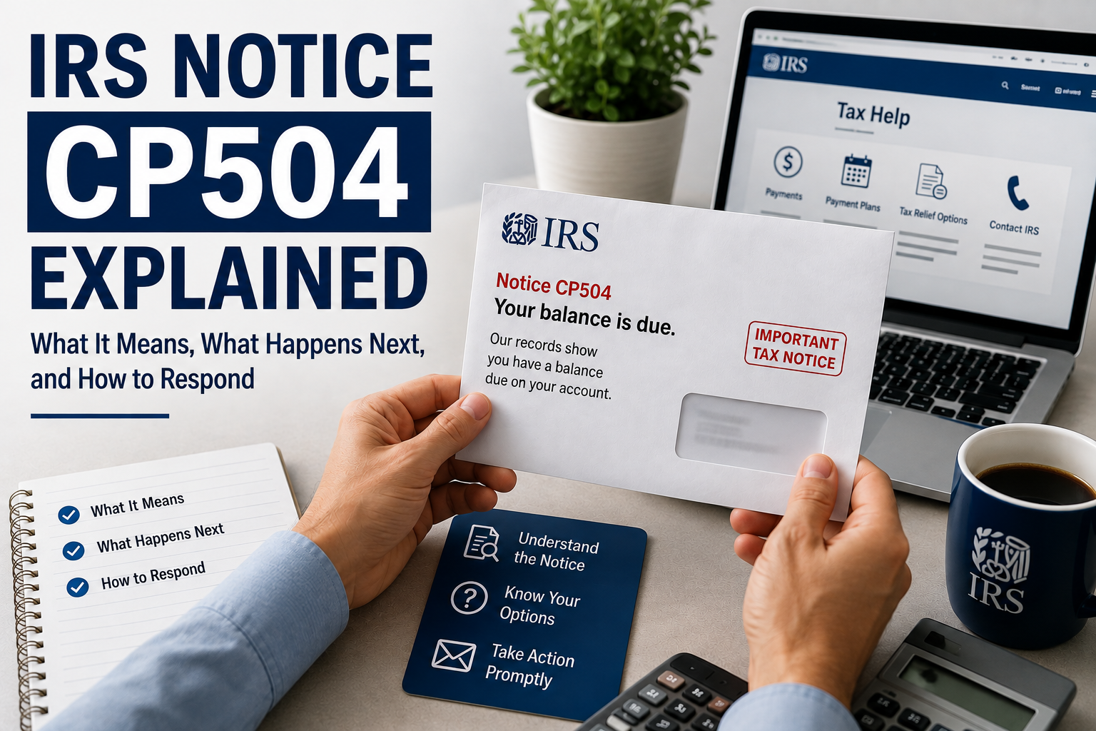 IRS Notice CP504 Explained: What It Means, What Happens Next, and How to Respond