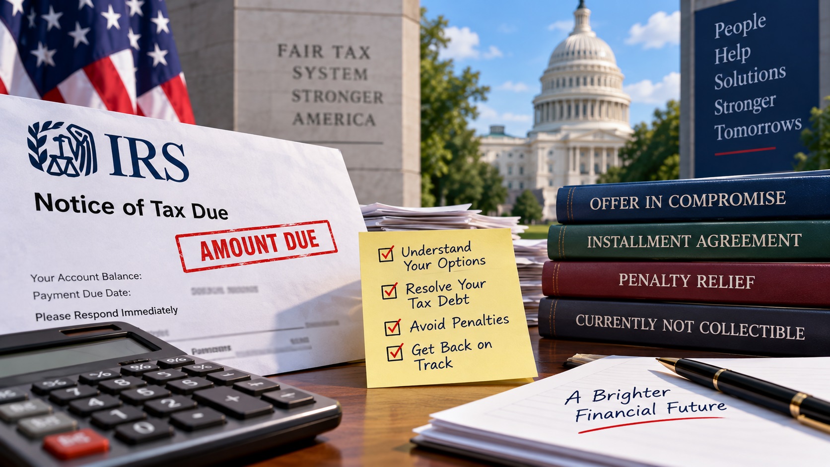 IRS Tax Debt Relief Options Explained: Offer in Compromise, Installment Agreements, Penalty Relief, and Currently Not Collectible Status