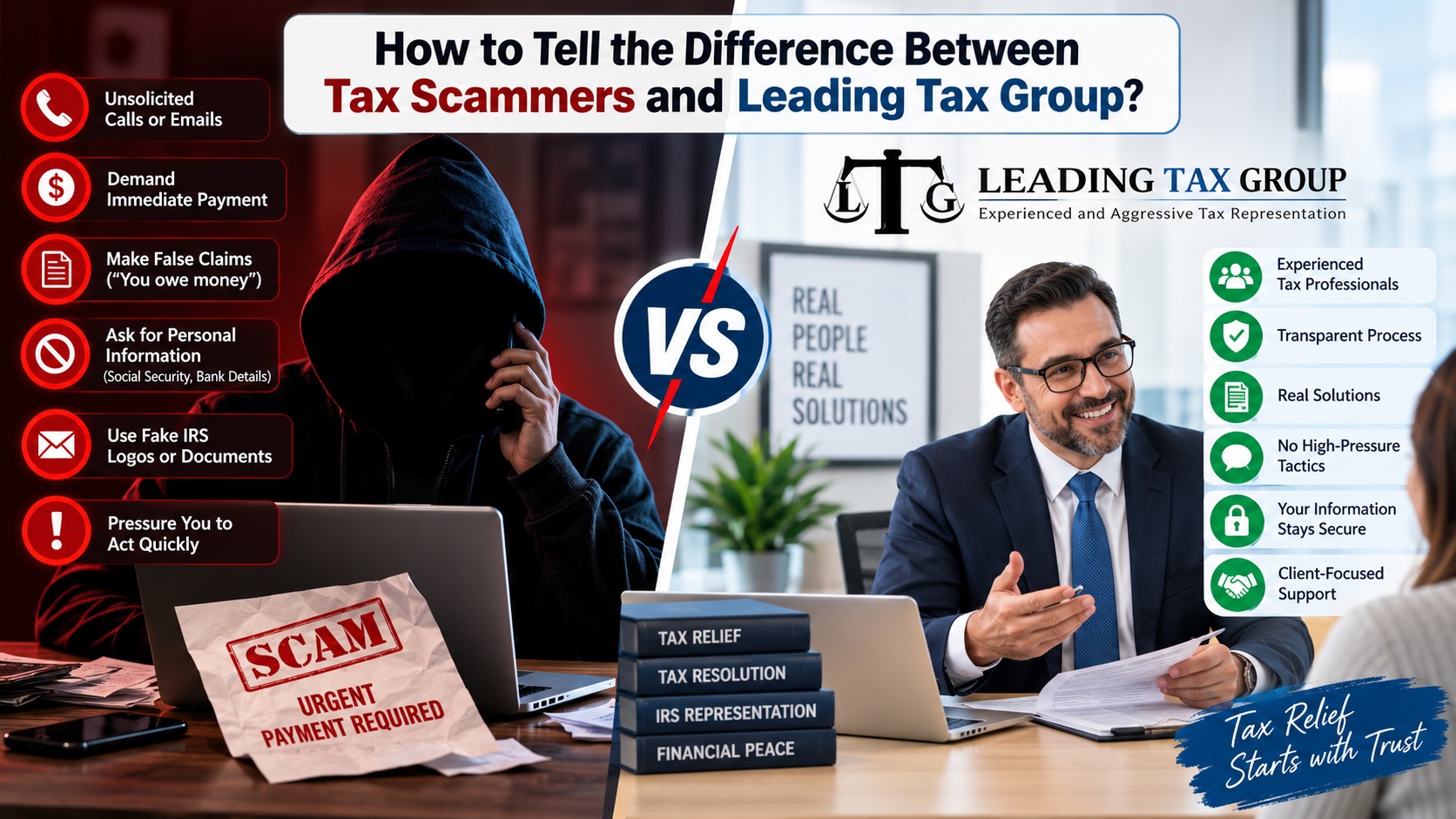 How to Tell the Difference Between Tax Scammers and Leading Tax Group?